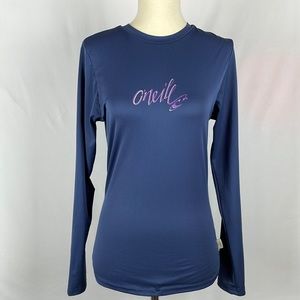 O'Neill Steel Blue Long Sleeve Rash Guard UPF 50+ - Size Small